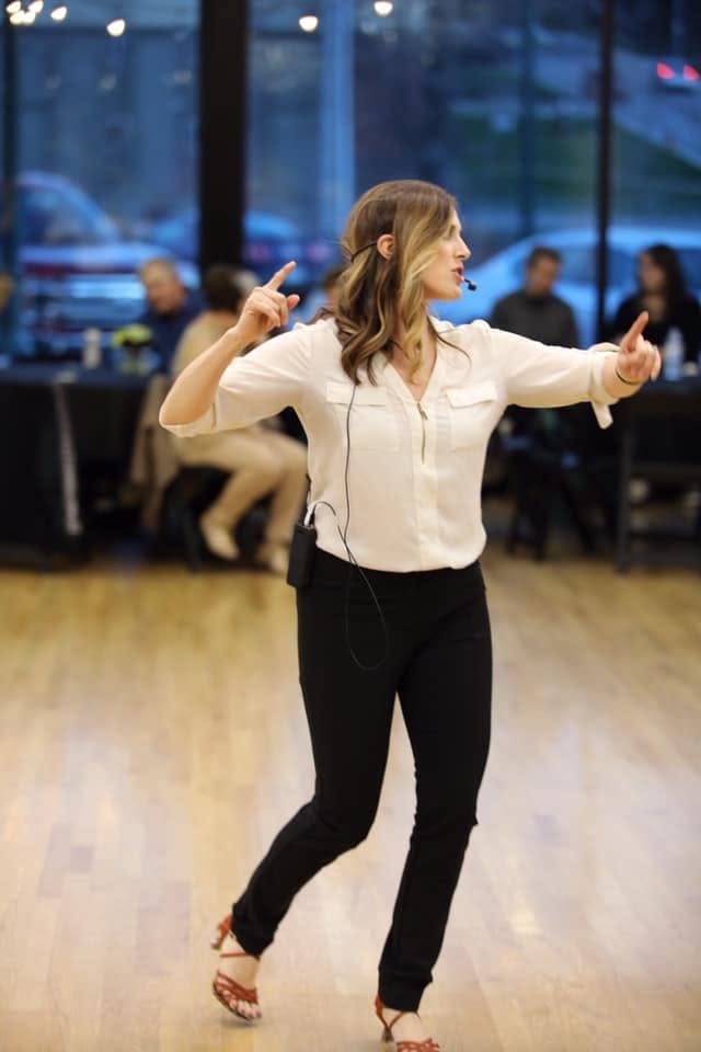Amy Hanson teaching ballroom dance — Twin Cities instructor